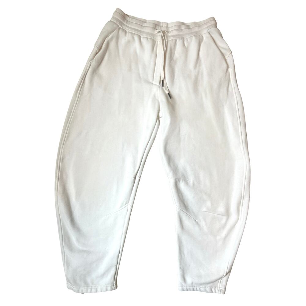Gap Essential Fleece Joggers White Women’s Size Small Drawstrng Lounge Casual